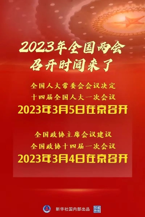 2023年全国两会召开时间，来了！